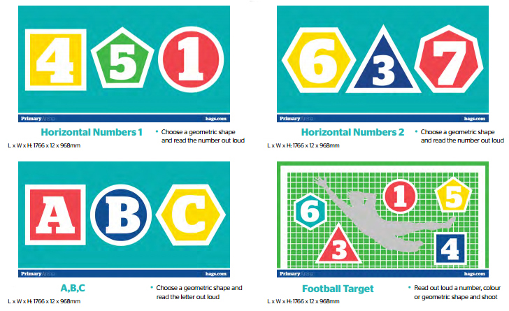 Primary Arena multisports court educational play panels
